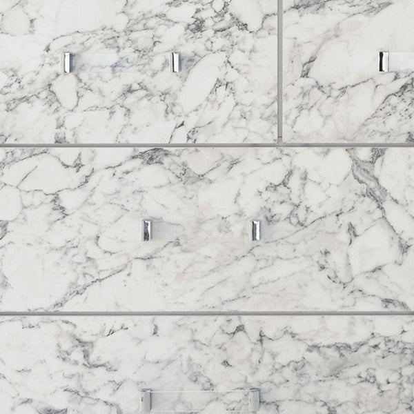 Homeroots Modern White Mirror With Faux Marble Border Detail Led Lightning  Wood 384040