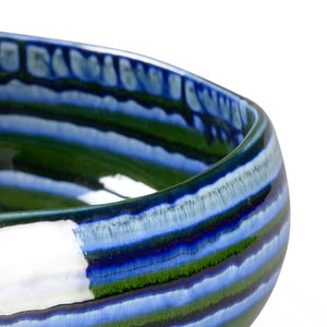 Chelsea House Swirl Handcrafted Blue-Green Glazed Decorative Ceramic Bowl — Unique Artful Accent For Tabletops 384046