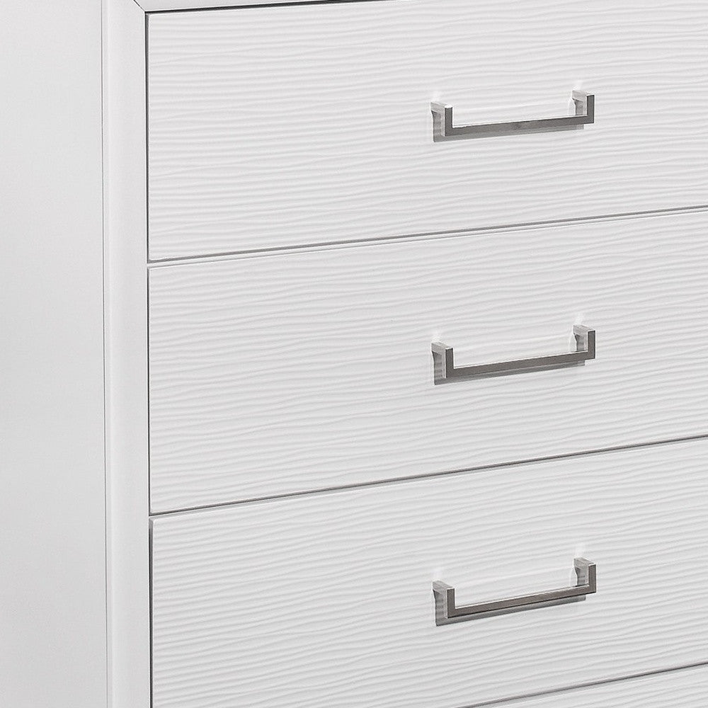 Homeroots White Chest With 6 Drawers  Solid Wood 384054