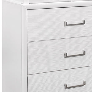 Homeroots White Chest With 6 Drawers  Solid Wood 384054