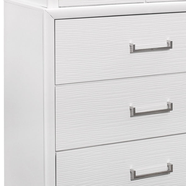 Homeroots White Chest With 6 Drawers  Solid Wood 384054