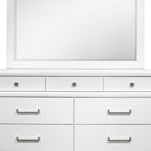 Homeroots 59" White Solid Wood Mirrored Nine Drawer  Solid Wood 384055
