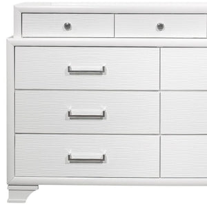 HomeRoots White Chest for Modern Bedrooms - 6 Spacious Drawers, Durable Rubberwood, Sleek Design, Bright Finish 9 384055