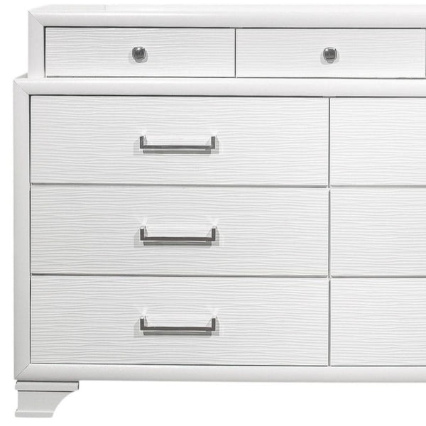 HomeRoots White Chest for Modern Bedrooms - 6 Spacious Drawers, Durable Rubberwood, Sleek Design, Bright Finish 9 384055