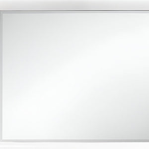 HomeRoots 34" Elegant White Wood Framed Accent Mirror with Beveled Glass - Perfect for Home Decor & Illusion of Space 384056