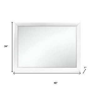 HomeRoots 34" Elegant White Wood Framed Accent Mirror with Beveled Glass - Perfect for Home Decor & Illusion of Space 384056