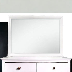 Homeroots 34" White Dresser Wood Mirror  Wood 384056