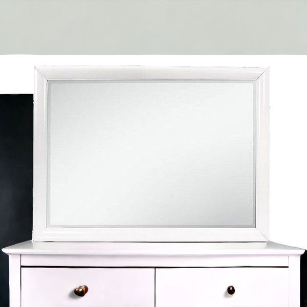 Homeroots 34" White Dresser Wood Mirror  Wood 384056