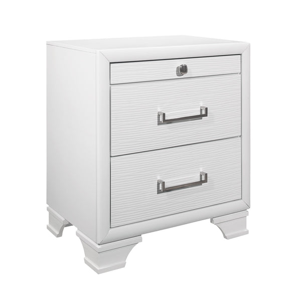Homeroots White Nightstand With 3 Drawers   384057