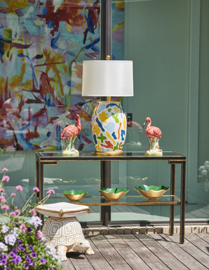 Chelsea House Emerald Enameled Bowls Set Of 3 — Glossy Emerald Interior With Metallic Gold Exterior, Decorative Accent 384058