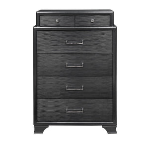 Homeroots Grey Chest With 6 Drawers  Solid Wood 384058