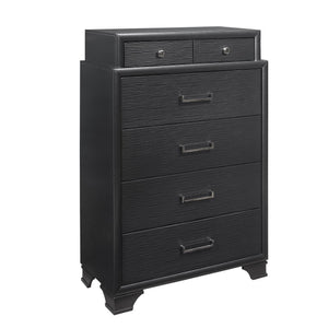 Homeroots Grey Chest With 6 Drawers  Solid Wood 384058