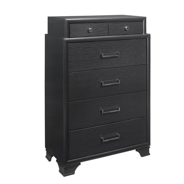 Homeroots Grey Chest With 6 Drawers  Solid Wood 384058