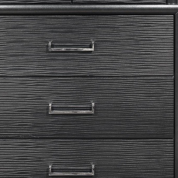 Homeroots Grey Chest With 6 Drawers  Solid Wood 384058