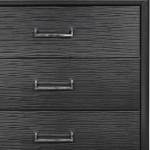 Homeroots Grey Chest With 6 Drawers  Solid Wood 384058