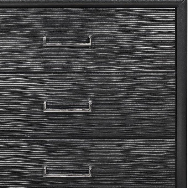 Homeroots Grey Chest With 6 Drawers  Solid Wood 384058