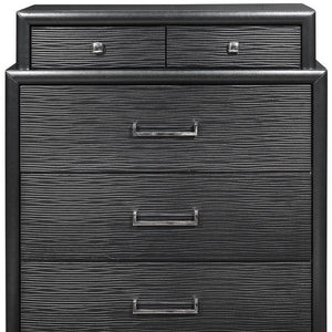 Homeroots Grey Chest With 6 Drawers  Solid Wood 384058