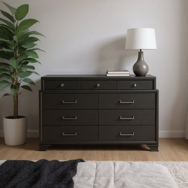 HomeRoots Grey Contemporary Six-Drawer Chest for Stylish Bedroom Storage with Durable Design and Modern Aesthetic 9 384059