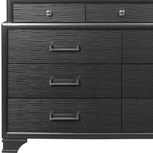 Homeroots 59" Gray Solid Wood Nine Drawer Double Dresser  Solid Wood 384059