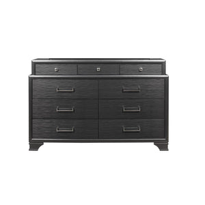 Homeroots 59" Gray Solid Wood Nine Drawer Double Dresser  Solid Wood 384059