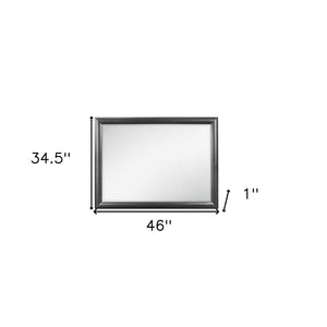 HomeRoots 35" Dark Gray Wood Framed Dresser Mirror - Modern Elegance for Your Bedroom, Stylish & Versatile Design 384060