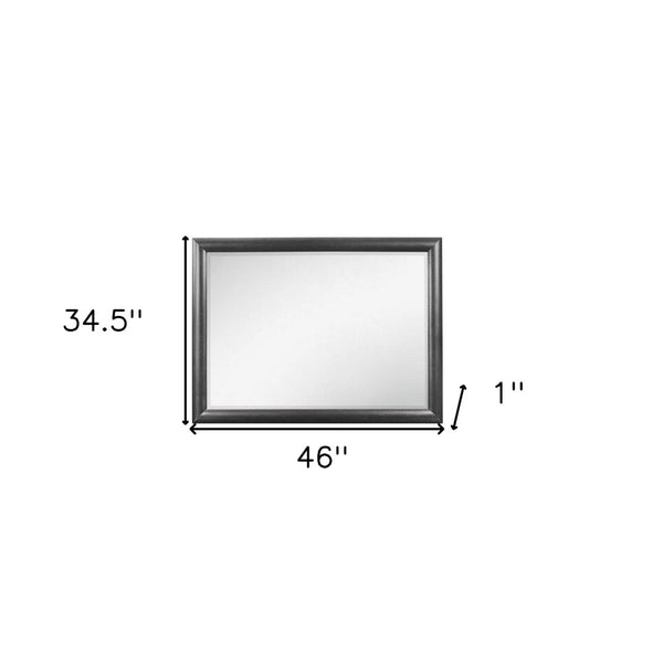 HomeRoots 35" Dark Gray Wood Framed Dresser Mirror - Modern Elegance for Your Bedroom, Stylish & Versatile Design 384060