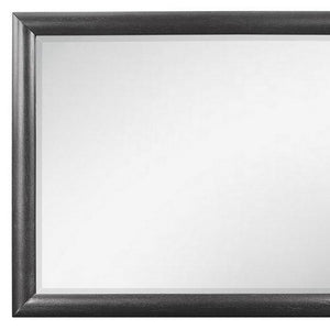 HomeRoots 35" Dark Gray Wood Framed Dresser Mirror - Modern Elegance for Your Bedroom, Stylish & Versatile Design 384060