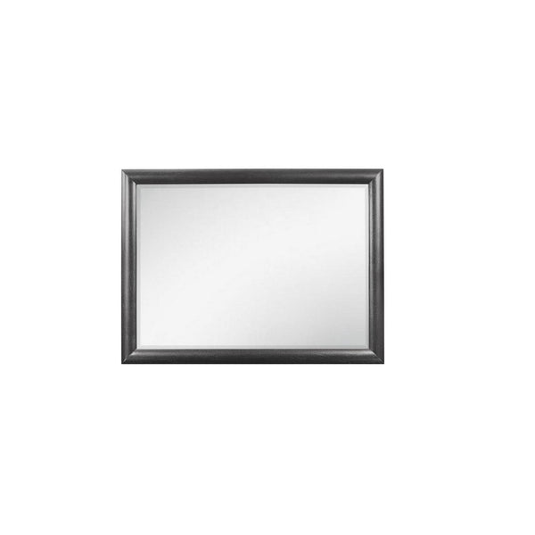 HomeRoots 35" Dark Gray Wood Framed Dresser Mirror - Modern Elegance for Your Bedroom, Stylish & Versatile Design 384060