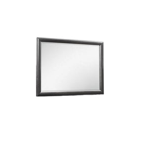 HomeRoots 35" Dark Gray Wood Framed Dresser Mirror - Modern Elegance for Your Bedroom, Stylish & Versatile Design 384060
