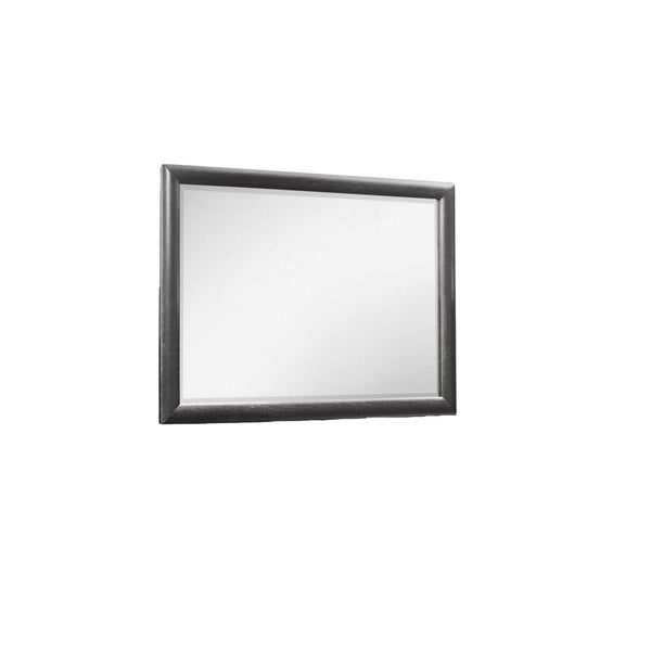 HomeRoots 35" Dark Gray Wood Framed Dresser Mirror - Modern Elegance for Your Bedroom, Stylish & Versatile Design 384060