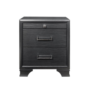 Homeroots 27" Gray Two Drawers Manufactured Wood Nightstand   384061