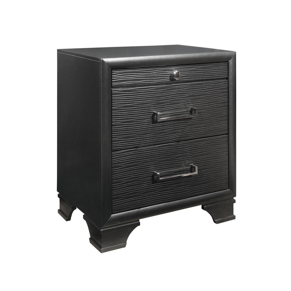 Homeroots 27" Gray Two Drawers Manufactured Wood Nightstand   384061