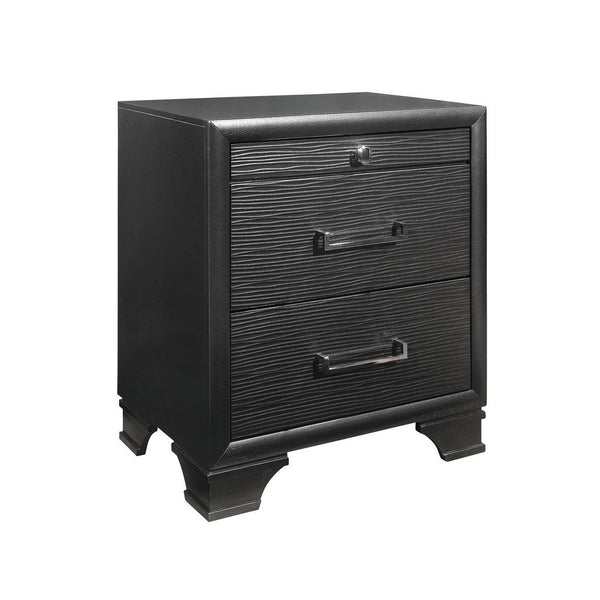 Homeroots 27" Gray Two Drawers Manufactured Wood Nightstand   384061