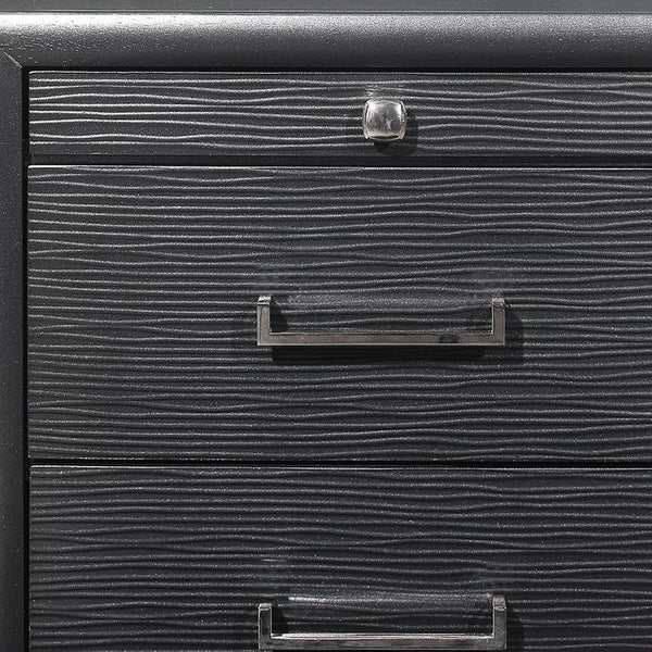 Homeroots 27" Gray Two Drawers Manufactured Wood Nightstand   384061