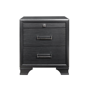Homeroots 27" Gray Two Drawers Manufactured Wood Nightstand   384061