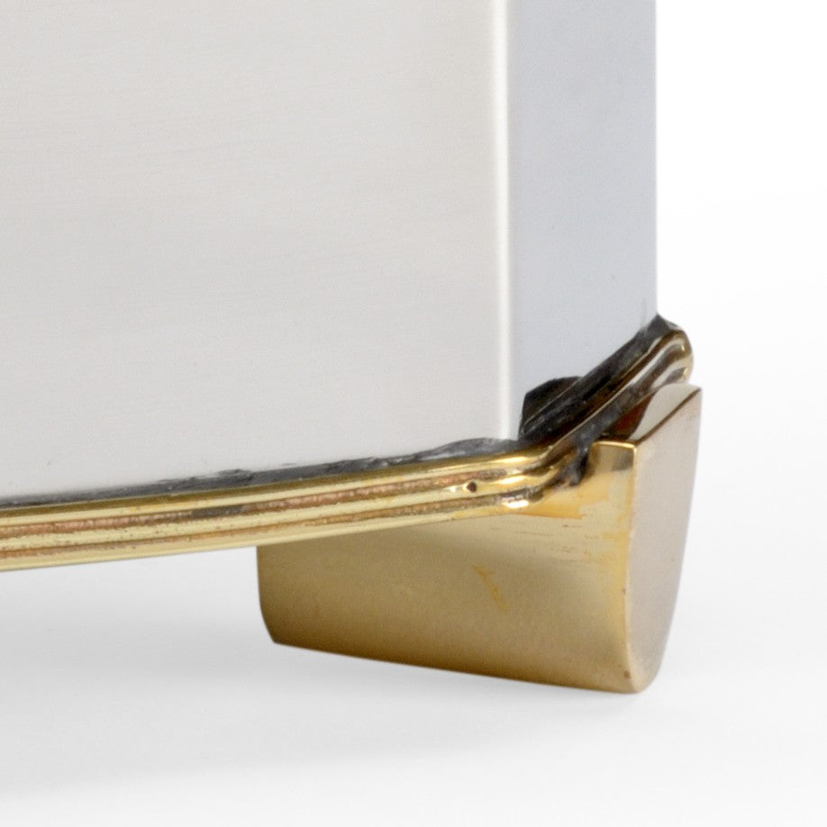 Chelsea House Kensington Polished Nickel & Brass Planter — Octagonal Sculptural Accent For Succulents, Tabletop Decor 384068