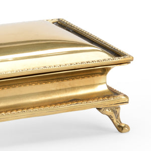 Chelsea House Classic Brass Box Small Polished Brass Jewelry & Trinket Chest With Hinged Lid, Vintage Trim Accent 384099