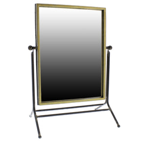 Homeroots 18" Black Framed Makeup Shaving Tabletop Mirror  Iron,Mirror 384116