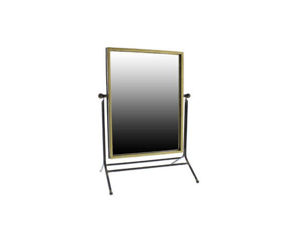 Homeroots 18" Black Framed Makeup Shaving Tabletop Mirror  Iron,Mirror 384116