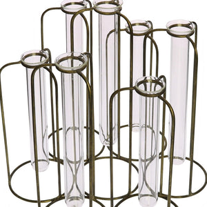 Homeroots Burnished Gold Test Tube Cluster Vase  Metal 384117