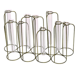 Homeroots Burnished Gold Test Tube Cluster Vase  Metal 384119