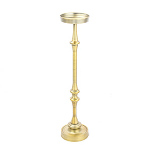 Homeroots 26" Brushed Gold Drink Size Round End Table   384132