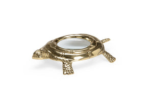 Chelsea House Turtle Polished Brass Magnifier With Sea Turtle Design — Decorative Desk Lens For Reading & Collectibles 384137