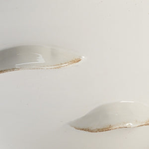 Chelsea House Whiston Hand-Finished Antique White Ceramic Bowl With Sculptural Wave Motif — 19" Wide Centerpiece 384158