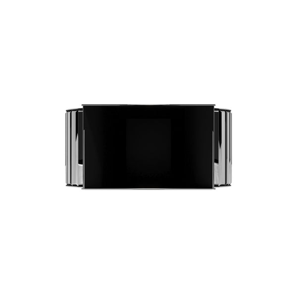 Homeroots Curvy Art Deco Style Mirrored Vase  Crystal Glass 384168