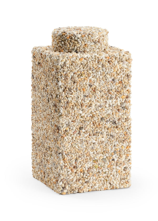 Chelsea House Tea Caddy Handcrafted With Natural Nassa Shells, Hinged Lid Storage Box For Tea & Keepsakes — Coastal Decor 384169