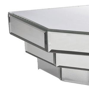 HomeRoots 16" Silver Mirrored Glass Floating Shelf - Glamorous Home Décor for Displaying Accents & Photos 384172