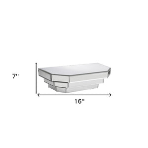 HomeRoots 16" Silver Mirrored Glass Floating Shelf - Glamorous Home Décor for Displaying Accents & Photos 384172