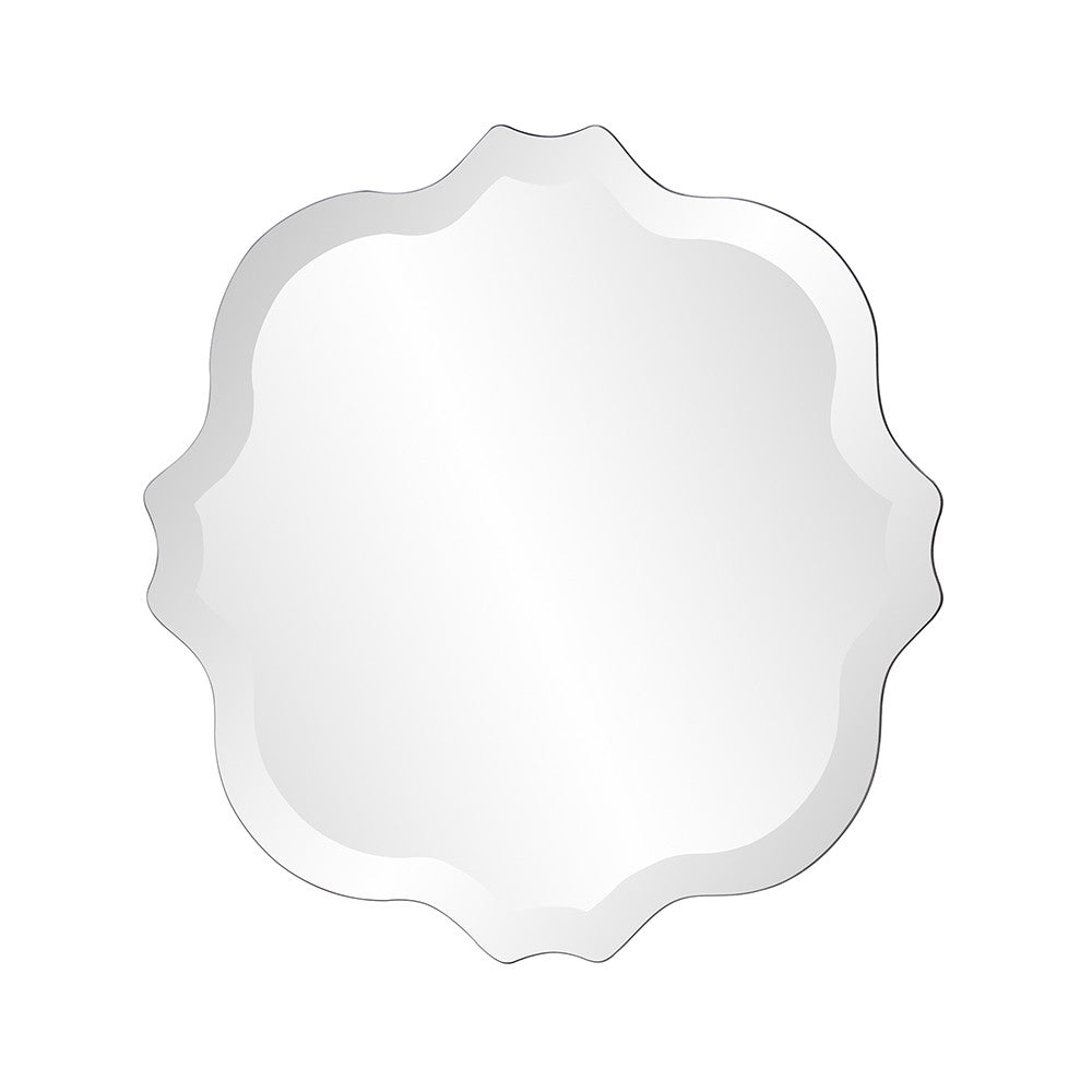 Homeroots 16" Gray Abstract Unframed Accent Mirror  Glass 384173