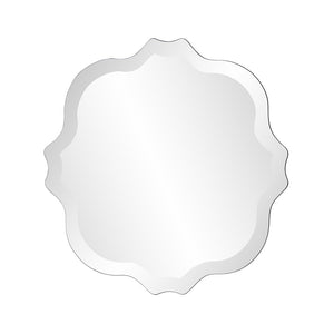 Homeroots 16" Gray Abstract Unframed Accent Mirror  Glass 384173